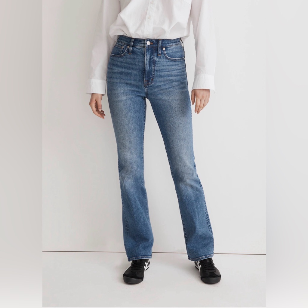 Madewell Skinny Flare Jeans 26t Tall High Rise Magic Pockets Stretch Medium Wash